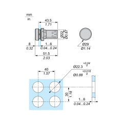 Кнопка SE XB7NH21 c фиксацией чёрная 22мм 1НО