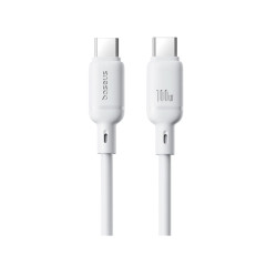 Интерфейсный кабель Baseus Silky Type-C to Type-C 100W 1m White(P10377704213-00)