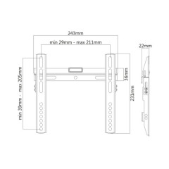 Кронштейн Brateck LP43-22 для ТВ и мониторов, 23"-42"