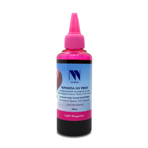 Чернила NV PRINT универсальные на водной основе для Сanon, Epson, НР, Lexmark (100 ml) Light Magenta совместимые код NV-INK100ULM