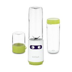 Стационарный блендер Kitfort Shake & Take KT-3033-2 "2 в 1" бело-салатовый